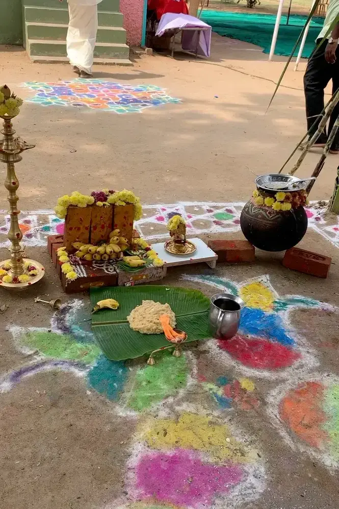 Hand-drawn artworks in the courtyard of Saint Antony School