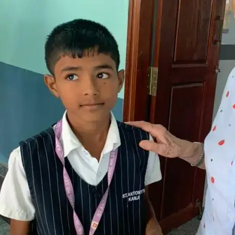 A student from Saint Antony school who was sponsored